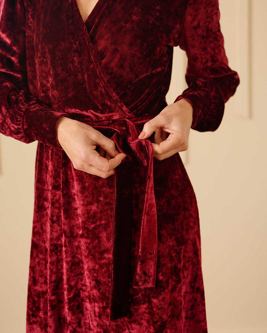 Jurk - Joyo Velours | Beaujolais