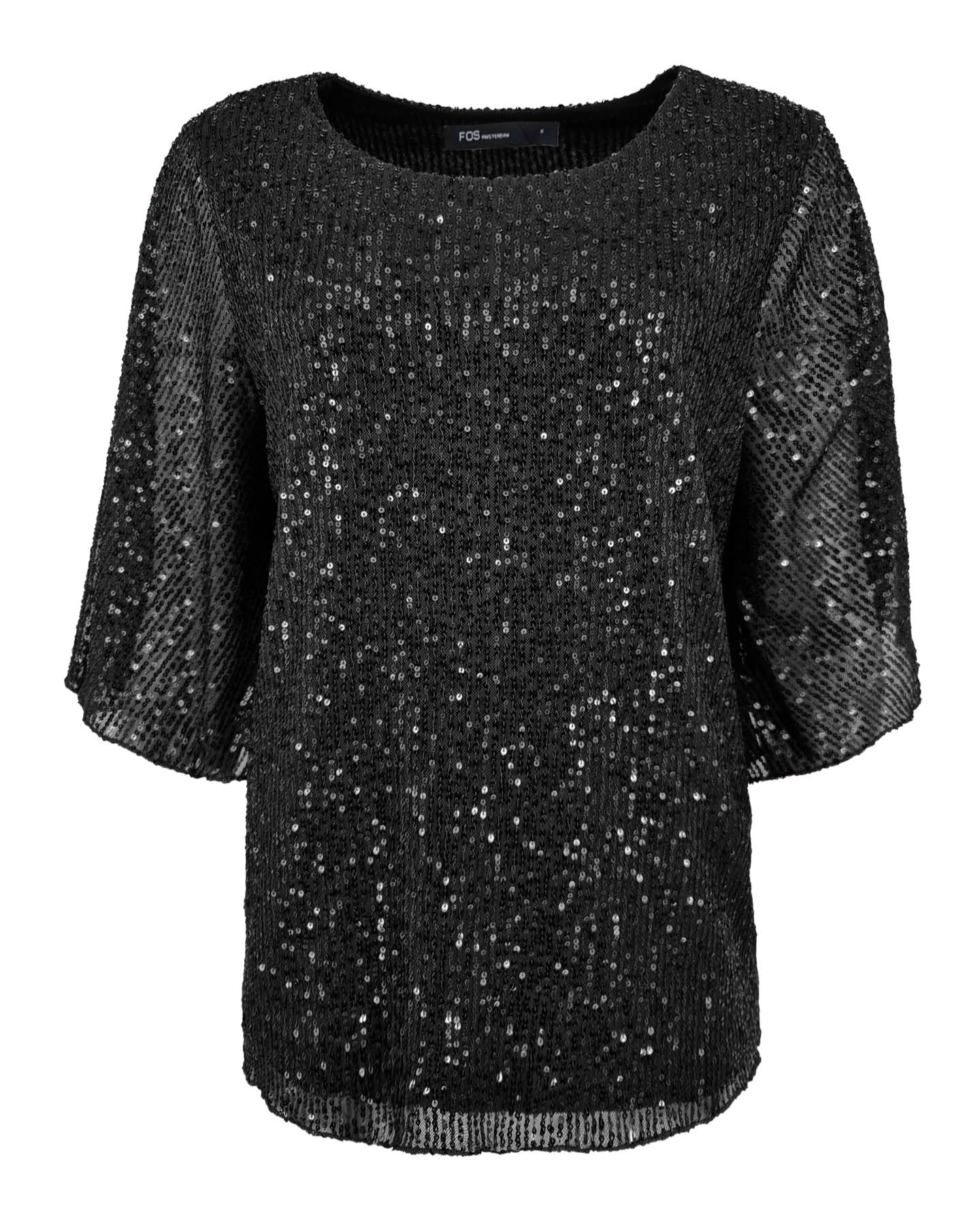 Top - Mariposa Pailletten | Zwart