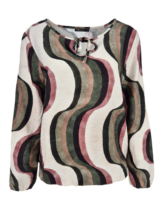 Blouson Lexi Army met grafisch wave dessin