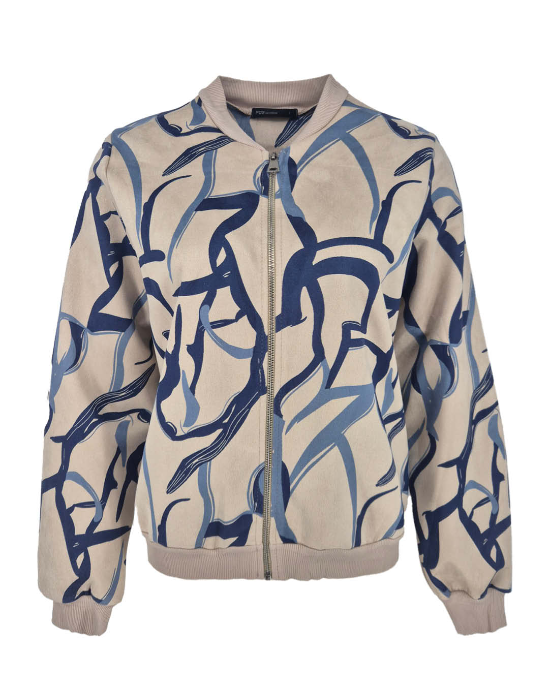 Bomberjack Bambi met grafische print in jeans
