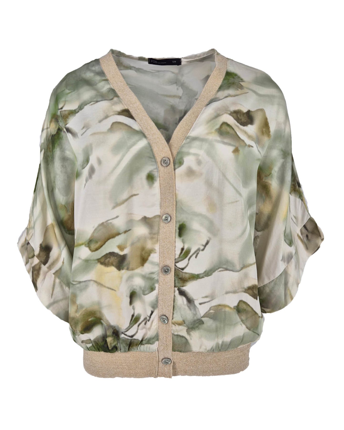 Vest Papillion in army met grafisch dessin