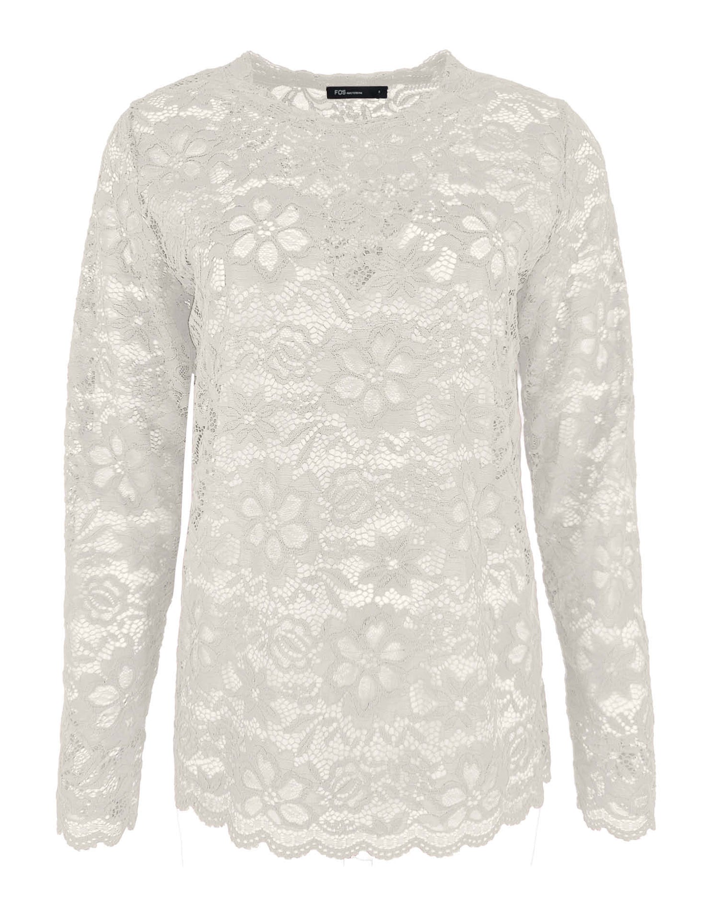 Top Lacie Off-white met bloem dessin