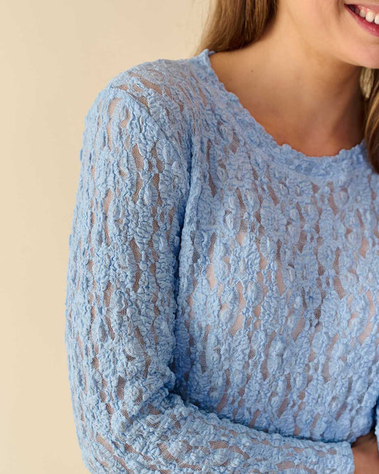 Top - Lacie Kant | Licht-Blauw