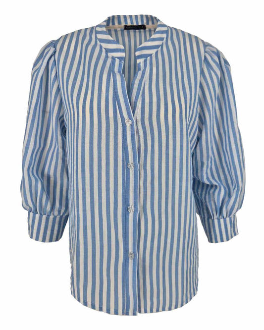 Blouse Boho licht-blauw streep