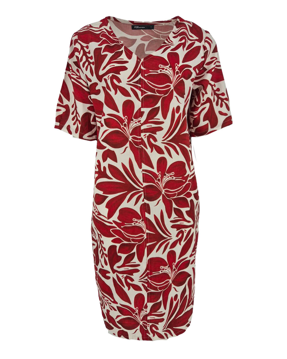 Zomerjurk Linde rood bloemen dessin