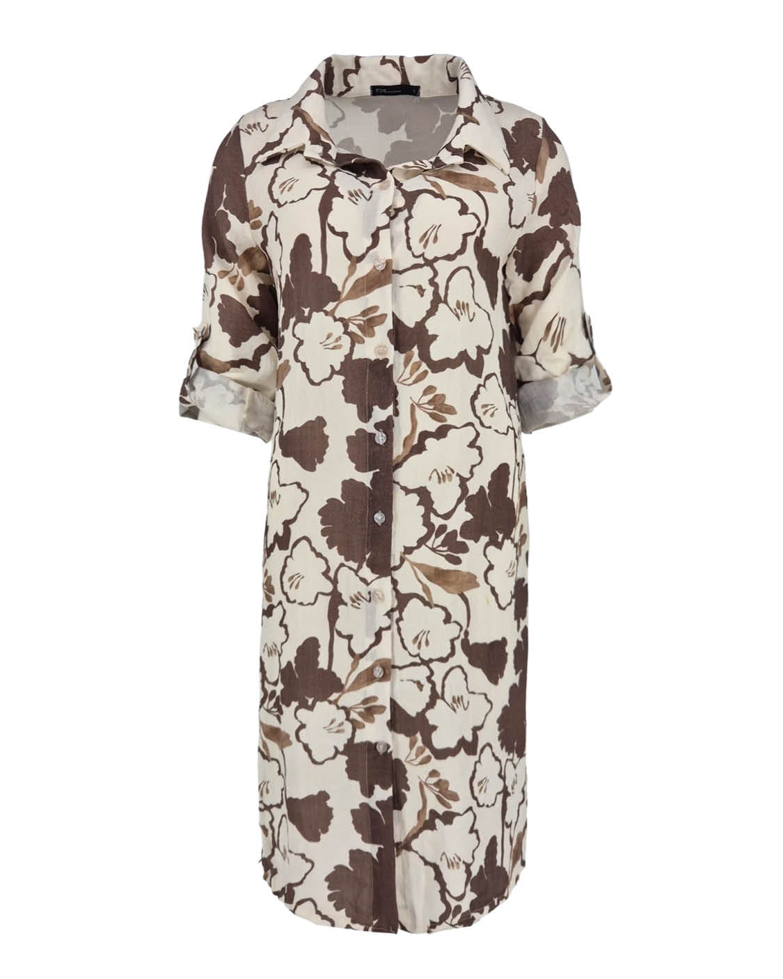 Zomerjurk Lina bruin bloemen dessin