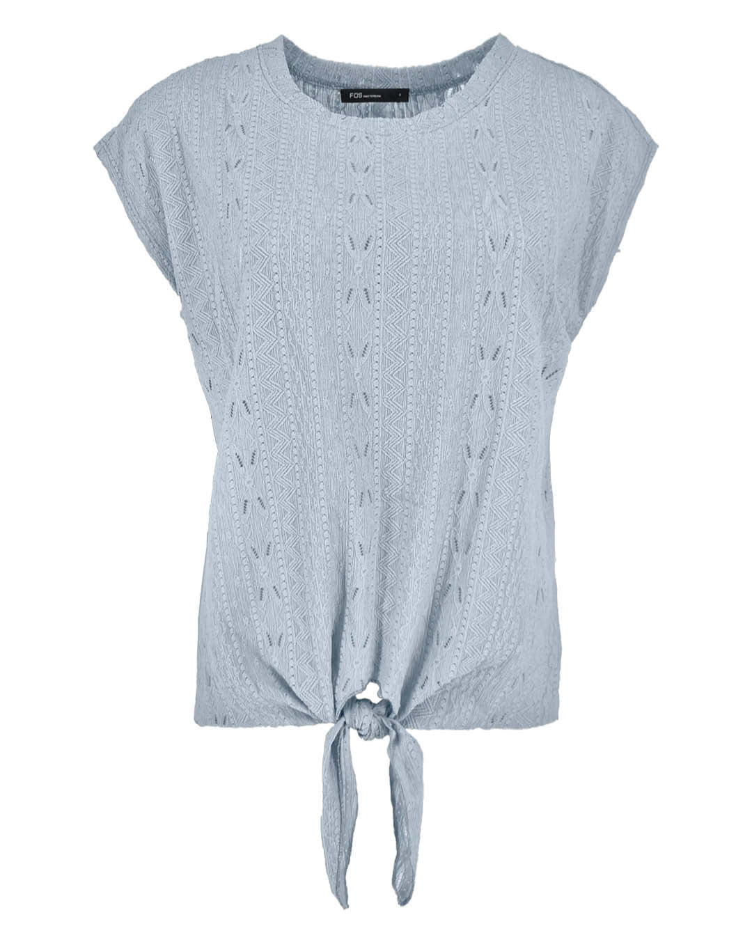 Top Ada licht-blauw broderie stretch dessin