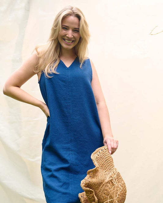 Jurk - Linde-Z Uni Linnen | Inkt Blauw