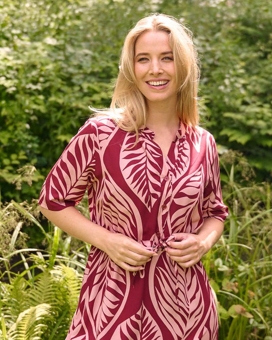 Jurk - Lalia Blad stamp | Plum