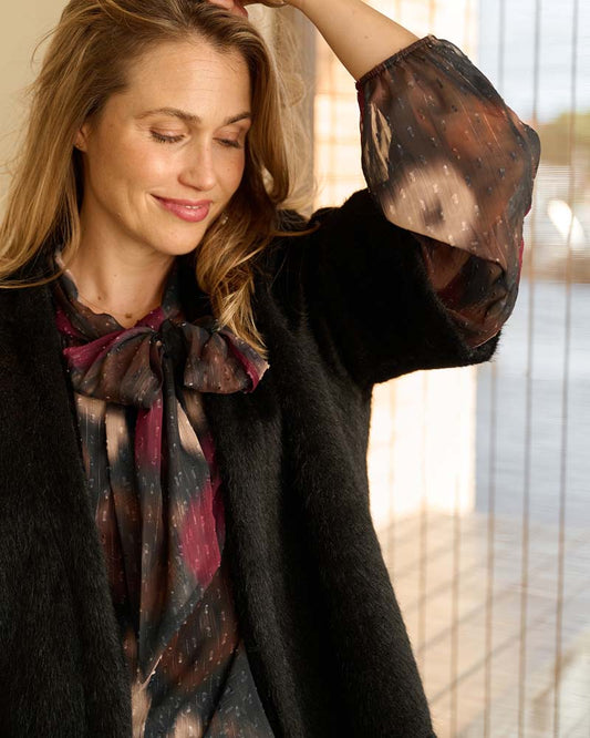 Gilet - Lia Alpaca | Zwart