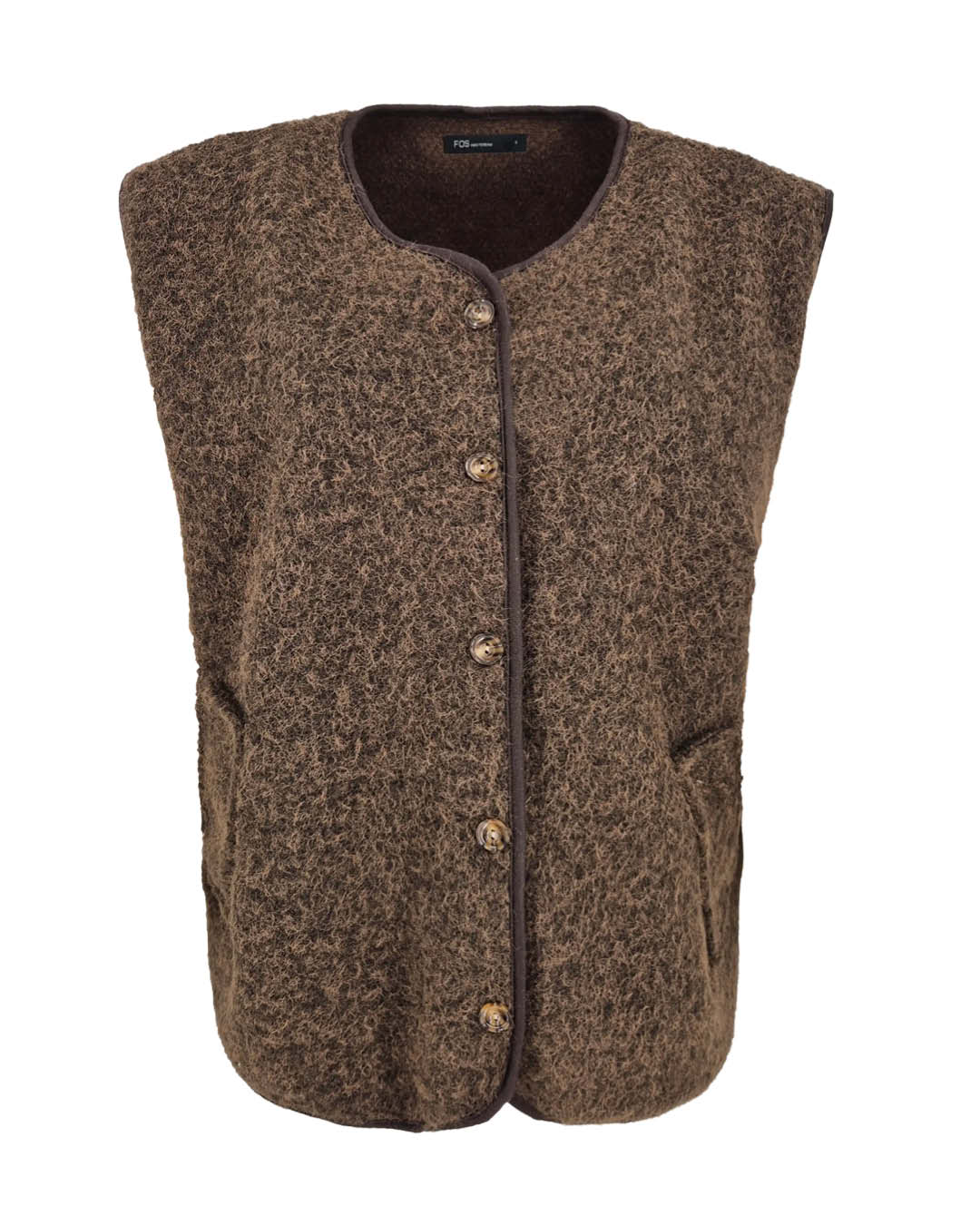 Gilet - Keesje Boiled wool look | Bruin