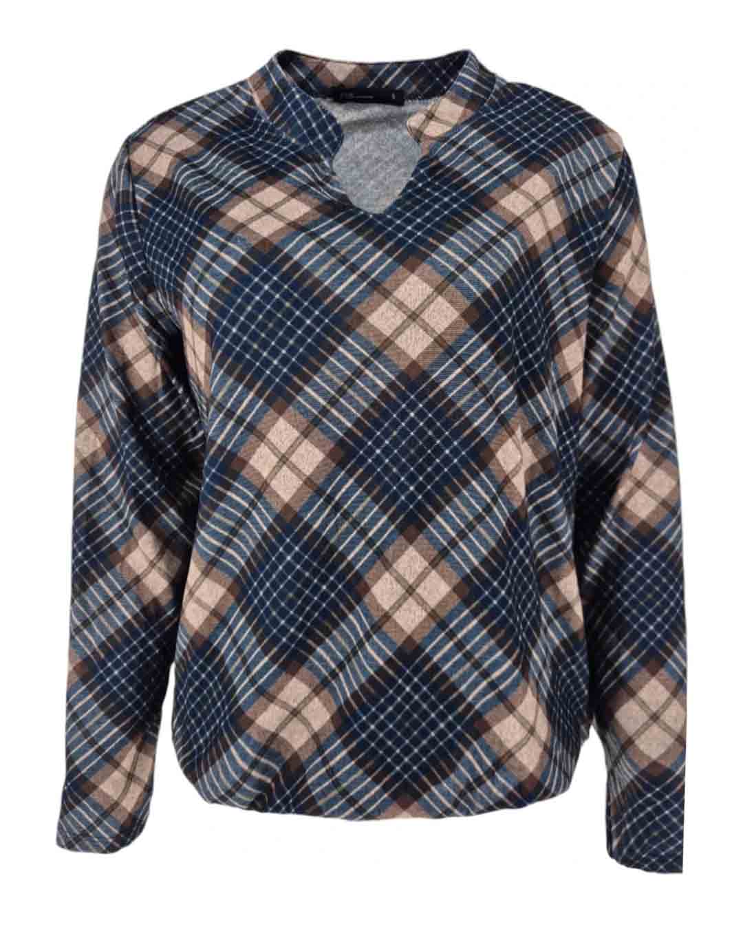Top - Eefje Ruit diagonaal-FB | Navy