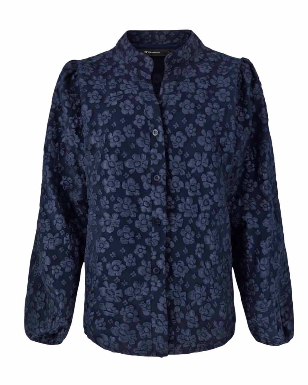 Blouse - Boho Jacquard bloem | Navy