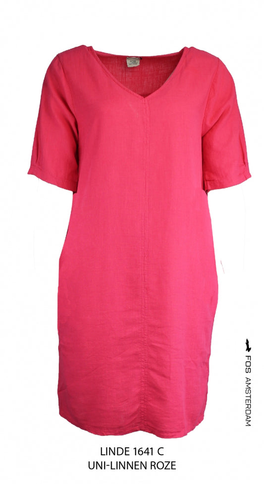Jurk - Linde Linnen Uni | Roze
