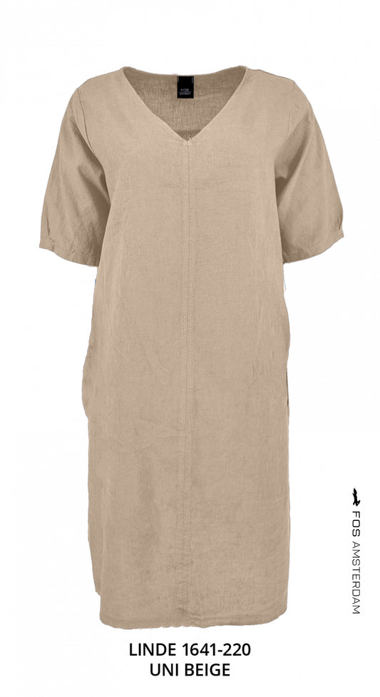 Jurk - Linde Linnen Uni | Beige