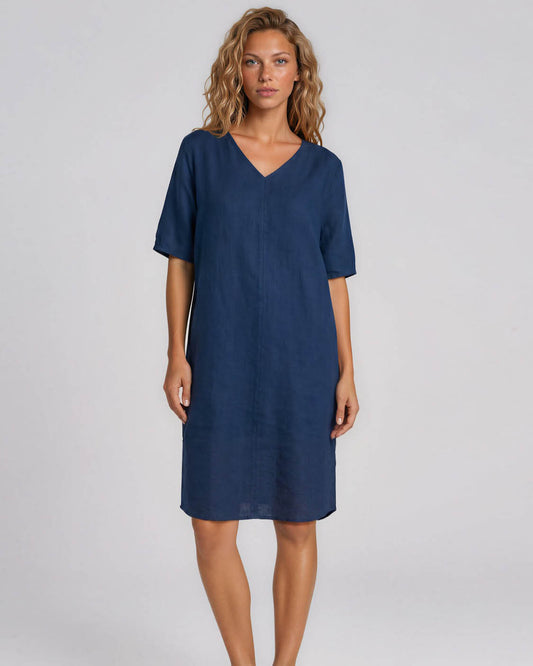 Jurk - Linde Linnen Uni | Inkt Blauw