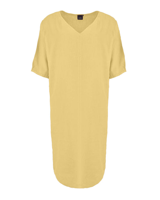 Jurk - Linde Linnen Uni | Licht-Geel