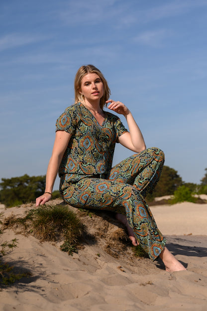 Ellie - Paisley Flame | Zwart