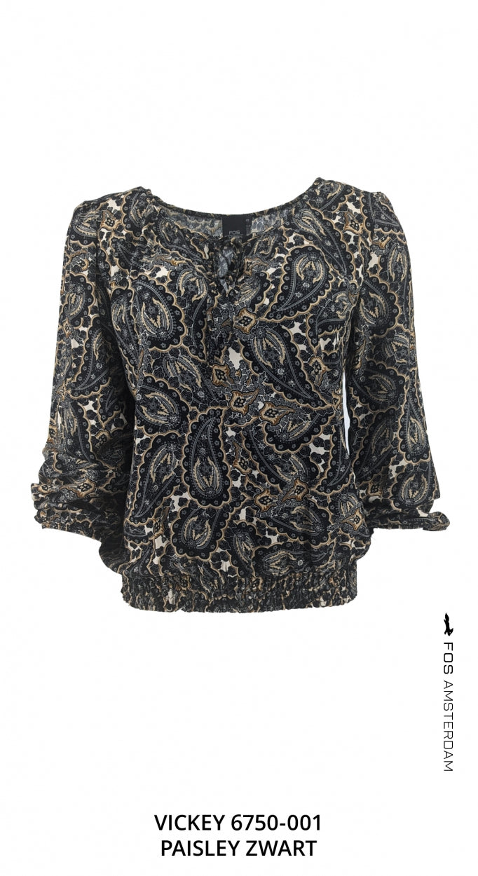 Vickey - Paisley | Zwart