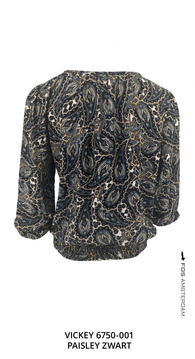 Vickey - Paisley | Zwart