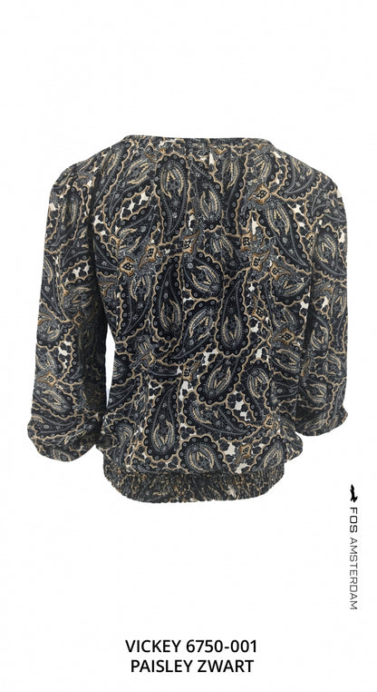 Vickey - Paisley | Zwart