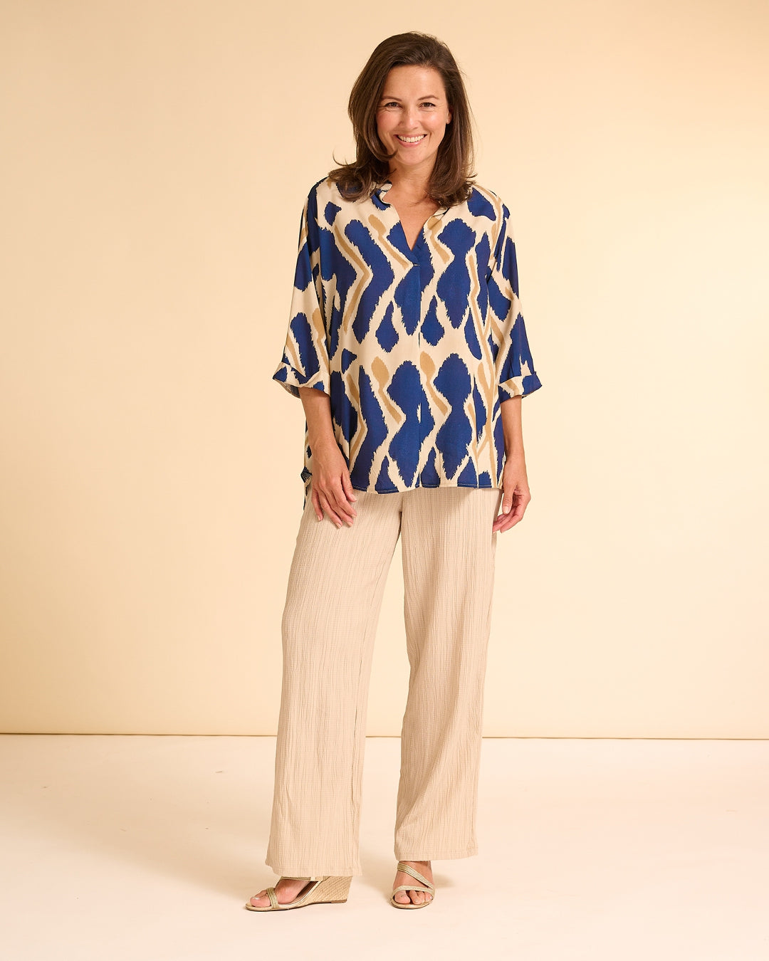 Broek - Rikki - Uni Boomschors | Beige Broeken