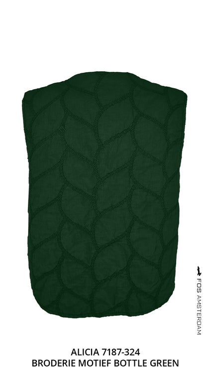 Alicia - Broderie motief | Bottle Green