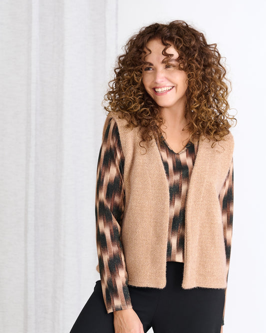 Gilet - Margriet Duffel Lurex | Camel