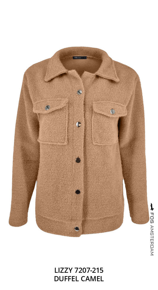 Jack Lizzy camel duffel met lurex accent