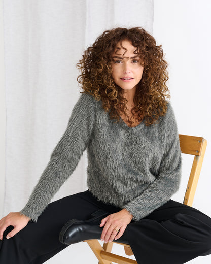 Sharon - Fluffy Chenille | Grijs