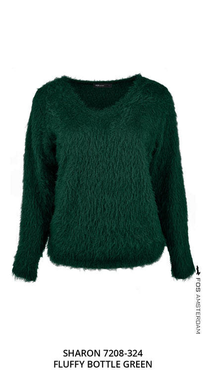 Sharon - Fluffy | Bottle Green