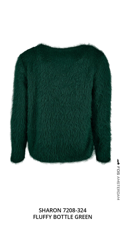 Sharon - Fluffy | Bottle Green