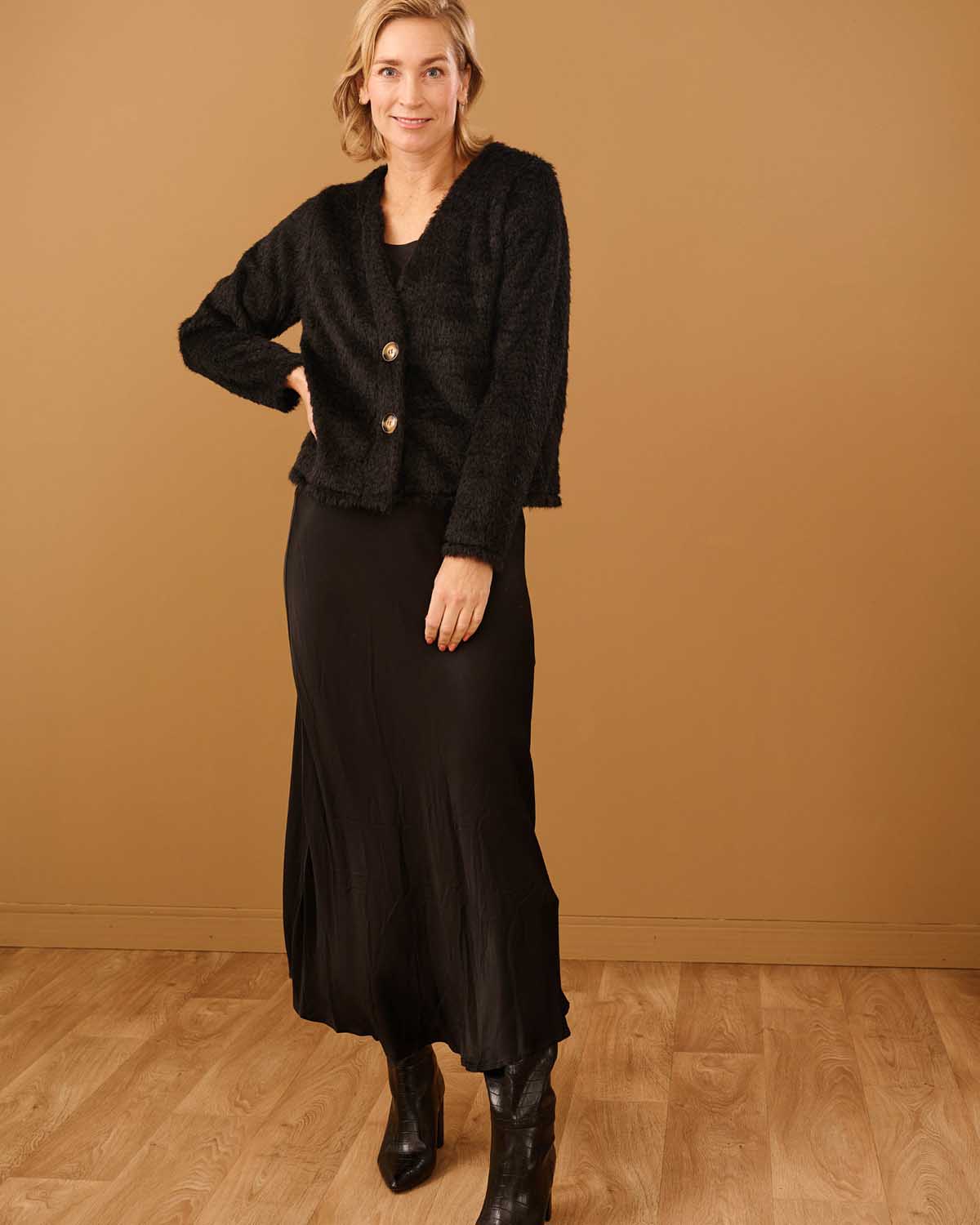 Rok - Mea Uni Satijn | Zwart Rokken