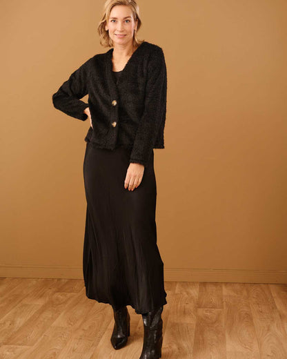 Rok - Mea Uni Satijn | Zwart Rokken