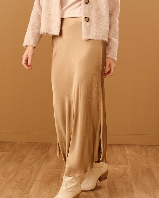 Rok - Mea Uni Satijn | Camel Rokken