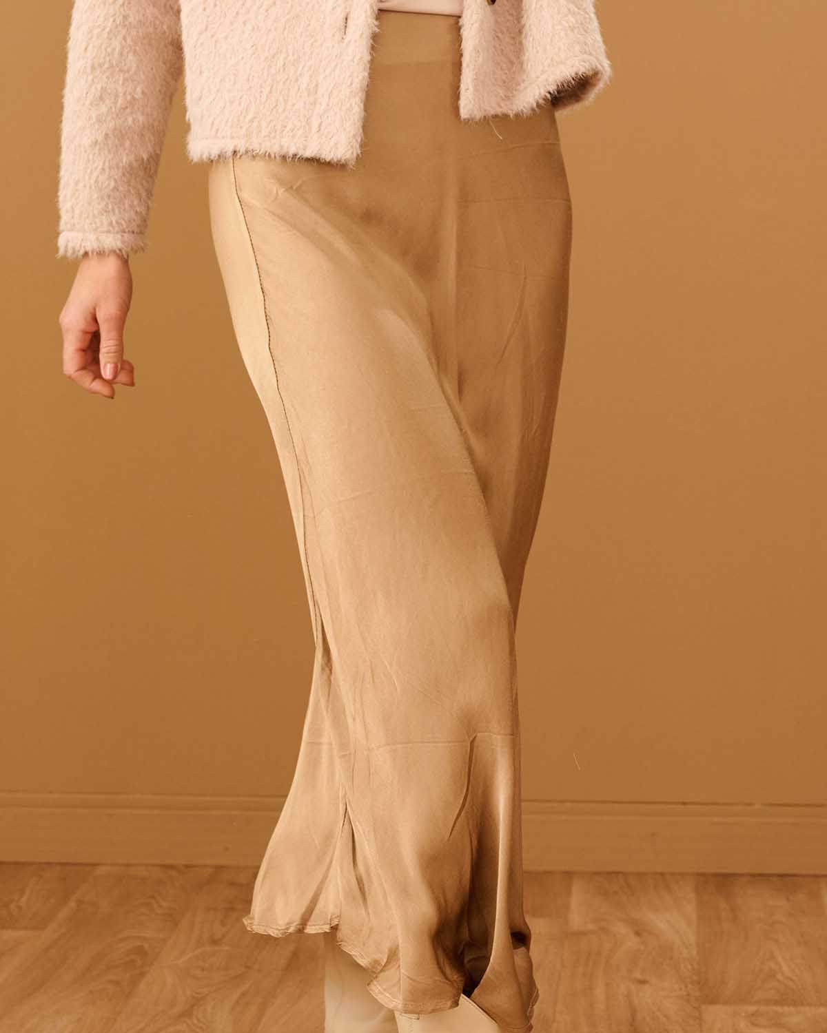 Rok - Mea Uni Satijn | Camel Rokken