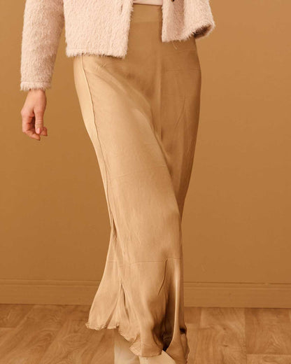 Rok - Mea Uni Satijn | Camel Rokken