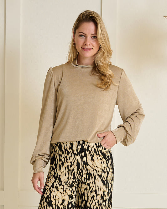 Top - Adina Shine | Camel