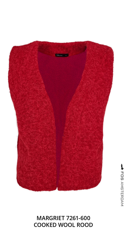 Gilet - Margriet Cooked wool | Rood