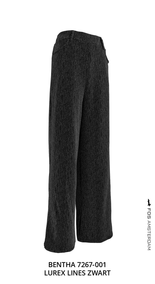 Broek - Bentha Lurex Lines | Zwart