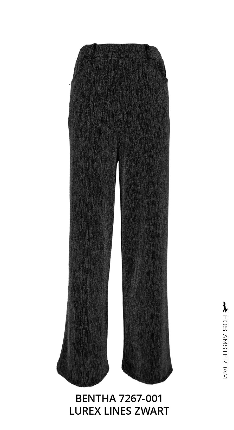 Broek - Bentha Lurex Lines | Zwart