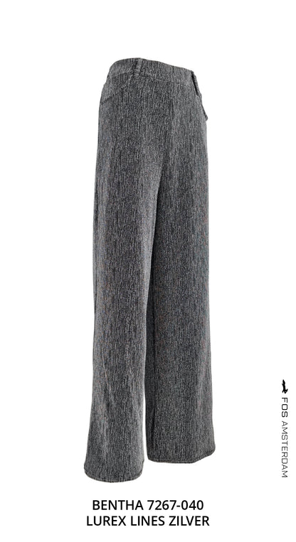 Broek - Bentha Lurex Lines | Zilver