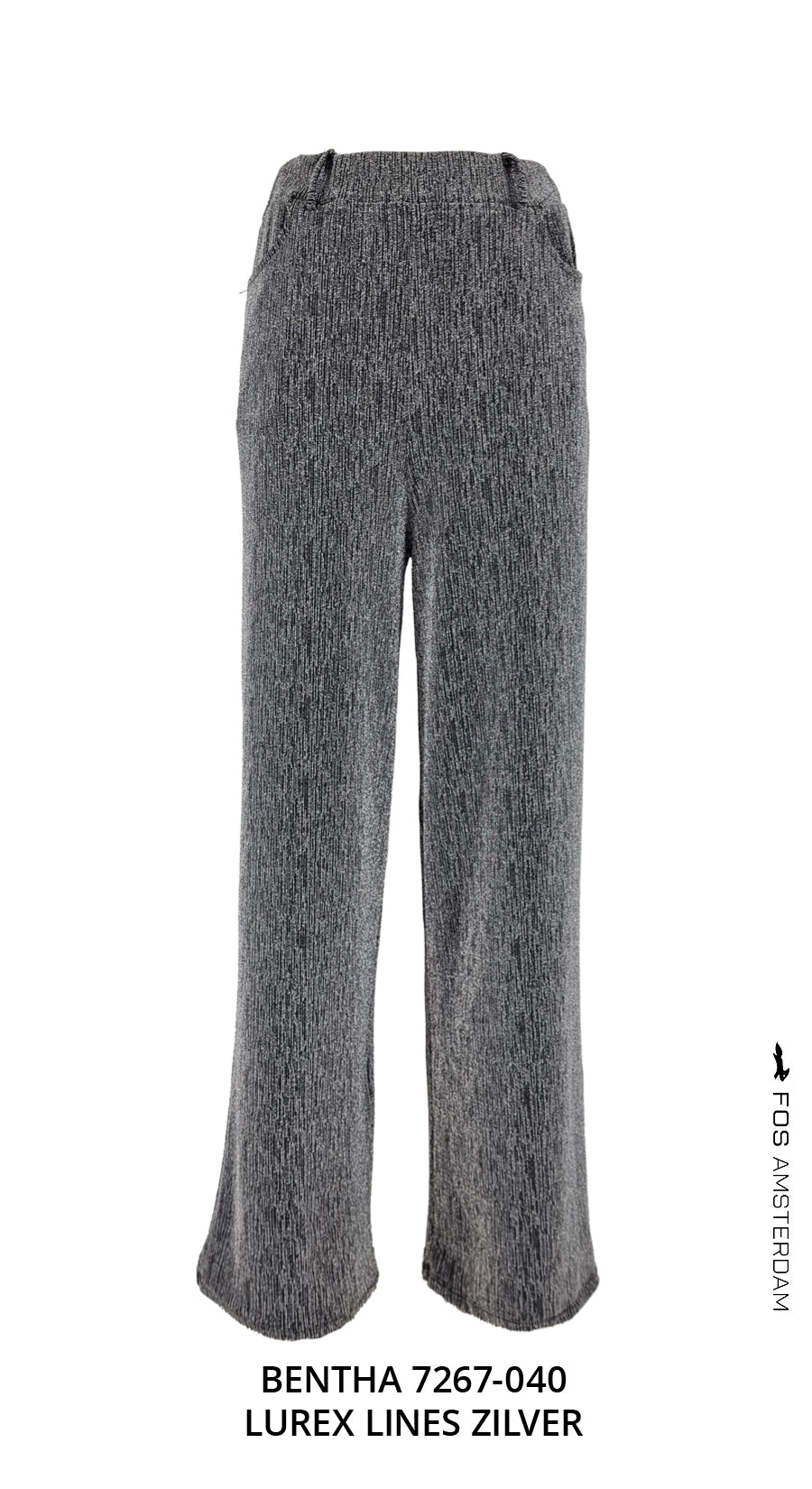 Broek - Bentha Lurex Lines | Zilver