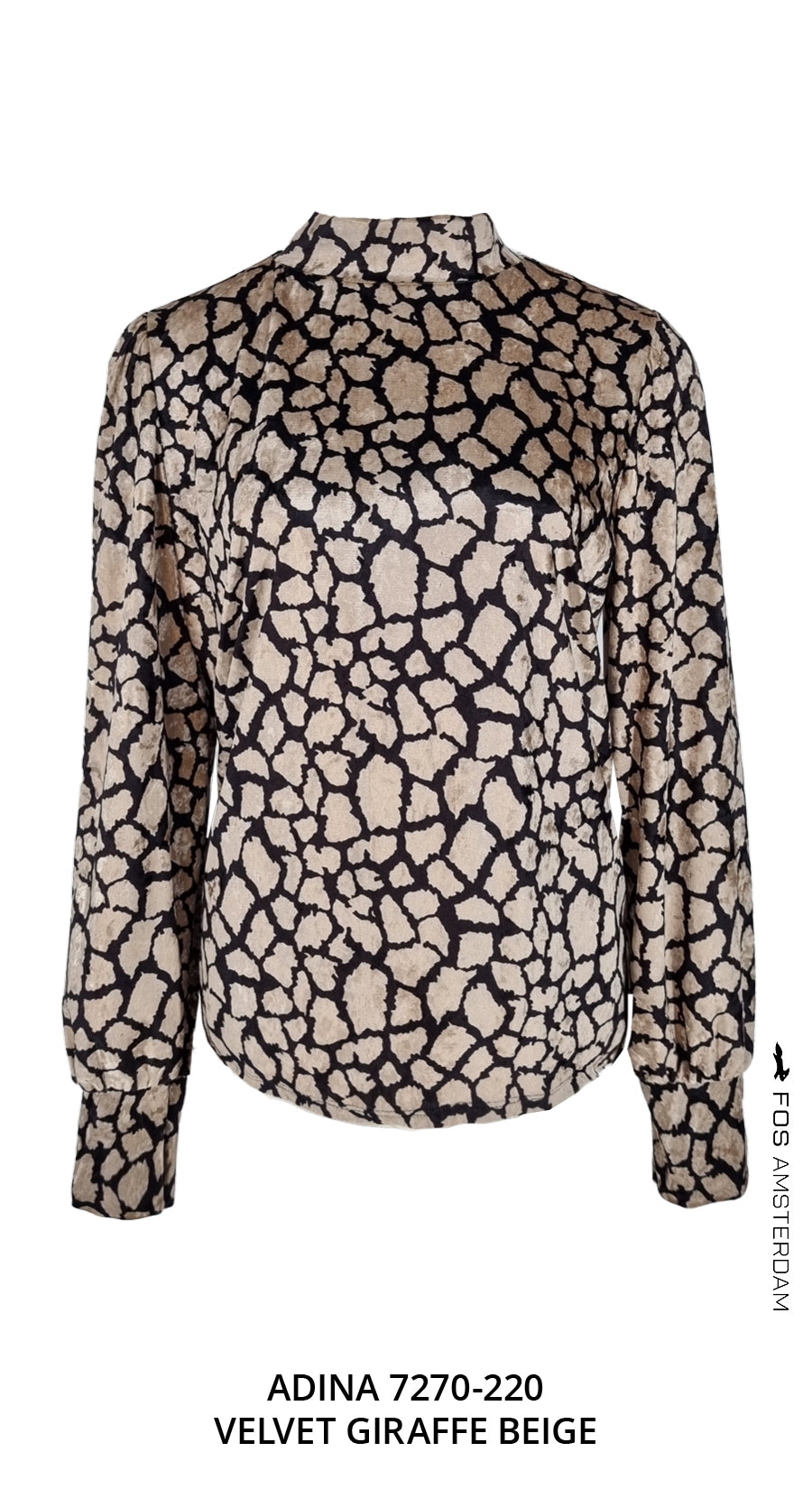 Top - Adina Velvet Giraffe | Beige