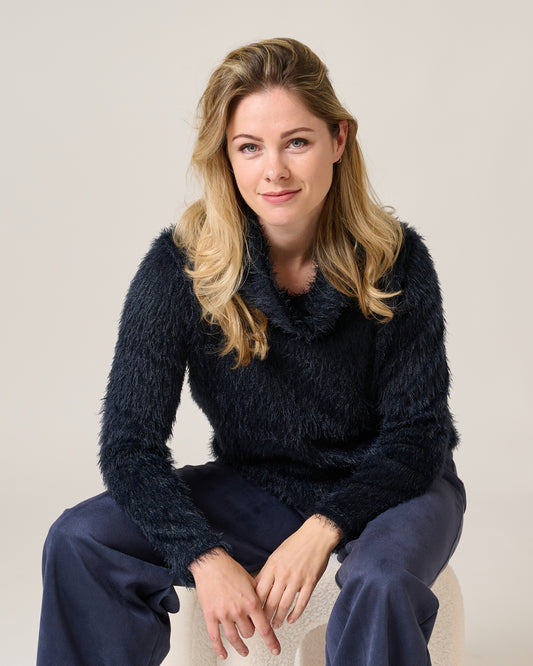 Top - Nico Fluffy Chenille | Navy