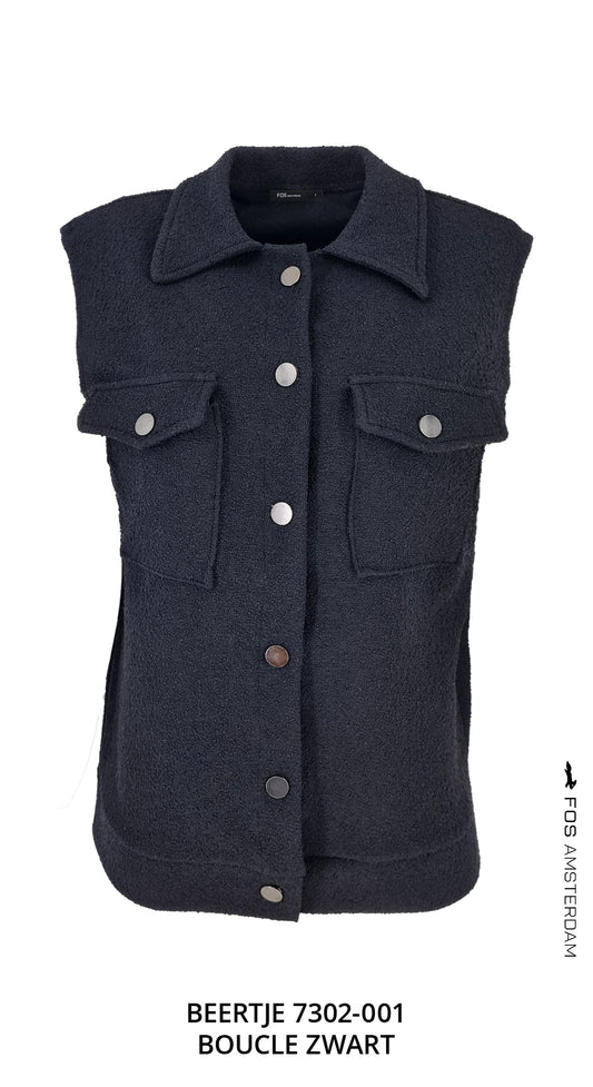 Gilet - Beertje Boucle | Zwart