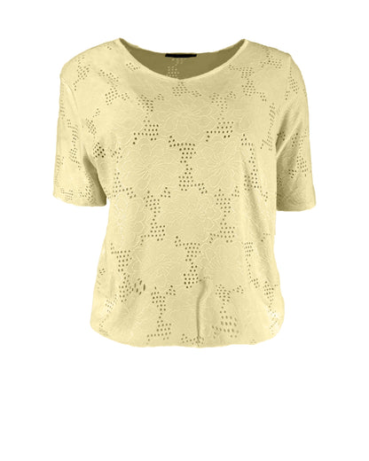 Top - Vivi Broderie Bloem | Geel