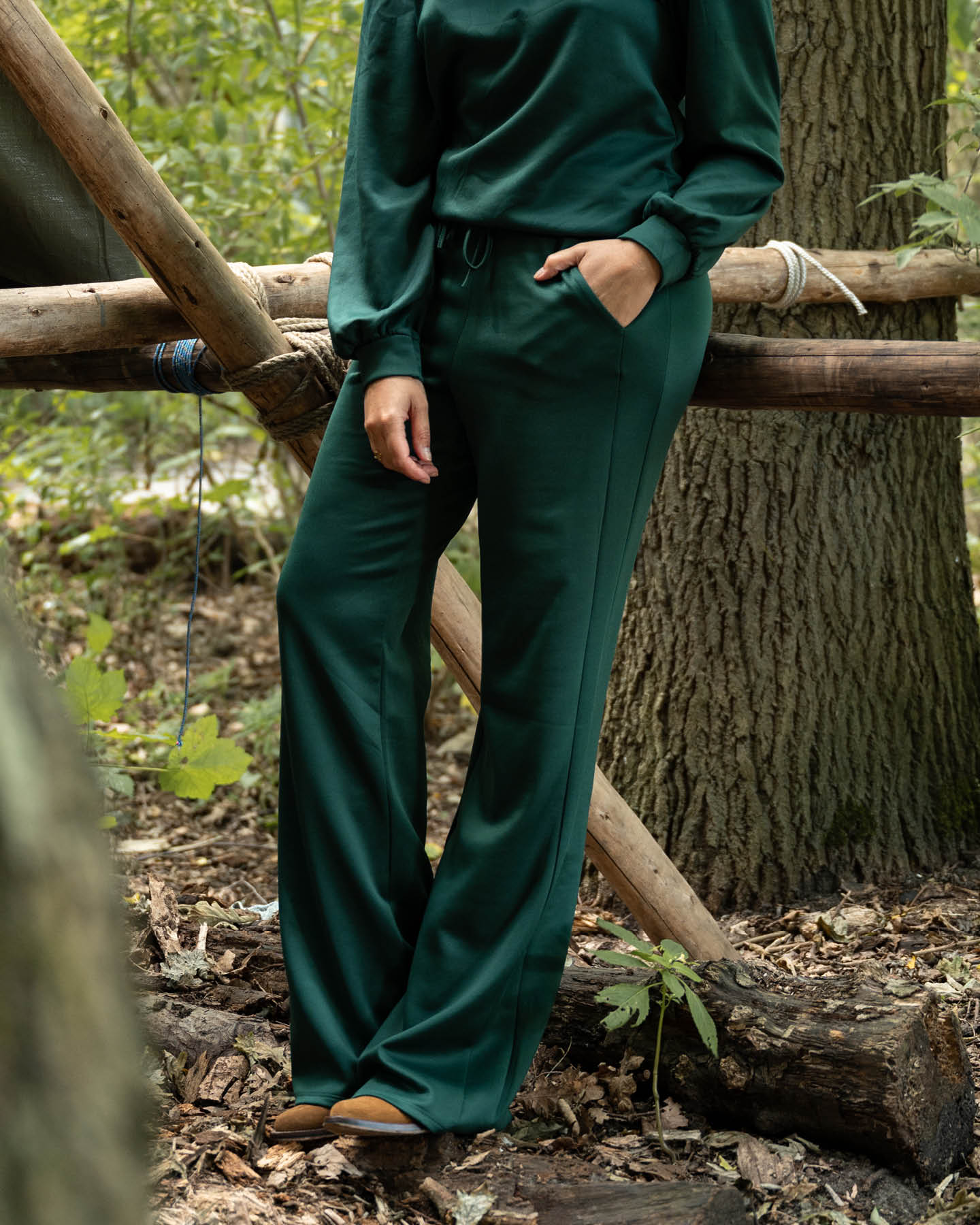 Broek - Ria Uni | Bottle Green