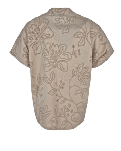Blouse - Katie Broderie Blad | Beige