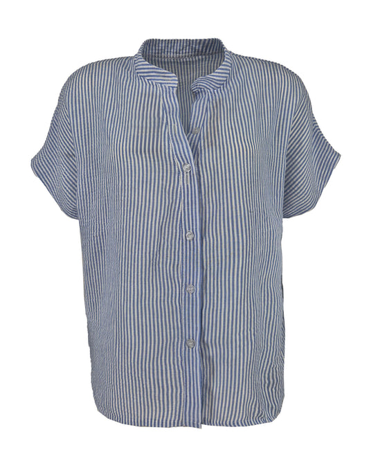Blouse - Katie Classic streep | Navy
